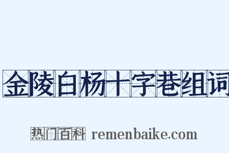 金陵白杨十字巷组词是什么意思的图片